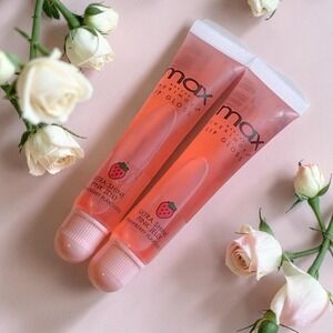 Max Makeup Cherimoya Lip Gloss 0.5oz New Ultra Shine Pink Jelly 2 Pack